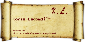 Koris Ladomér névjegykártya